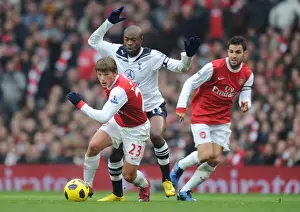 Arsenal V Tottenham Hotspur 2010-11 Prints: Arsenal vs. Tottenham: Andrey Arshavin and William Gallas Clash in Intense Premier League Rivalry (2010-11)