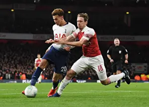 Arsenal V Tottenham Hotspur Carabao Cup 2018-19 Prints: Arsenal vs. Tottenham: Carabao Cup Showdown - Monreal vs. Alli Clash