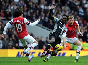 Arsenal V Tottenham Hotspur 2012-13 Prints: Arsenal vs. Tottenham: Cazorla Fouls Adebayor, Adebayor Red-Carded