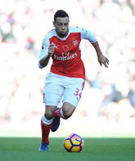 Arsenal V Tottenham Hotspur 2016-17 Prints: Arsenal vs. Tottenham: Coquelin in Action at the Emirates Stadium (Premier League 2016-17)