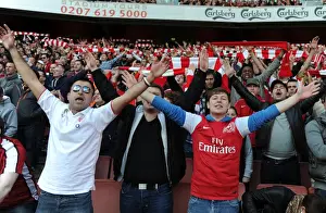 Arsenal V Tottenham 2011-12 Prints: Arsenal vs. Tottenham: Fans Celebrate at Emirates Stadium, London (2011-12)
