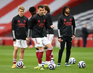 Arsenal V Tottenham Hotspur 2020-21 Prints: Arsenal vs. Tottenham: Granit Xhaka Gears Up at Emirates Stadium