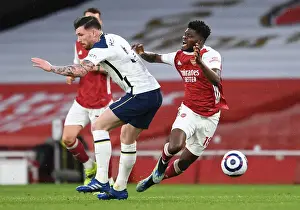 Arsenal V Tottenham Hotspur 2020-21 Prints: Arsenal vs. Tottenham: Intense Battle Between Partey and Hojbjerg in the Premier League