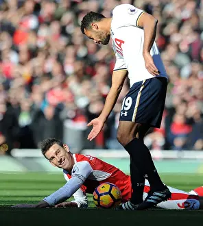 Arsenal V Tottenham Hotspur 2016-17 Prints: Arsenal vs. Tottenham: Intense Rivalry - Koscielny vs