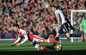 Arsenal V Tottenham Hotspur 2016-17 Prints: Arsenal vs. Tottenham: Koscielny vs. Kane - Premier League Rivalry