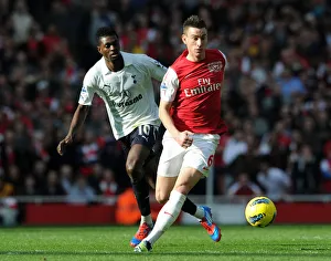 Arsenal V Tottenham 2011-12 Prints: Arsenal vs. Tottenham: Koscielny vs. Adebayor Clash in the 2011-12 Premier League