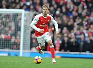 Arsenal V Tottenham Hotspur 2016-17 Prints: Arsenal vs. Tottenham: Monreal's Intense Battle at Emirates Stadium (2016-17)