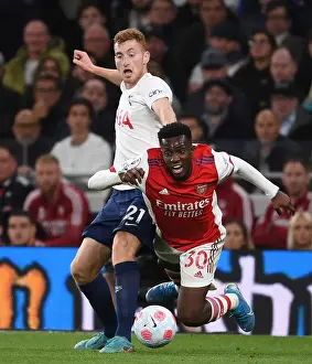 Tottenham Hotspur V Arsenal 2021-22 Prints: Arsenal vs. Tottenham: Nketiah Fouls Kulusevski in Intense Premier League Clash (2021-22)