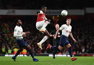 Arsenal V Tottenham Hotspur Carabao Cup 2018-19 Prints: Arsenal vs. Tottenham: Nketiah's Heading Battle against Rose and Winks - Carabao Cup Quarterfinals