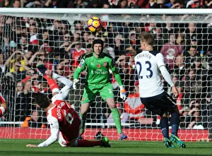 Arsenal V Tottenham Hotspur 2016-17 Prints: Arsenal vs. Tottenham: Petr Cech in Action during the Intense 2016-17 Premier League Clash at Emirates Stadium