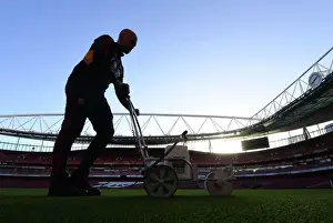 Arsenal vs. Tottenham: Pre-Match Pitch Preparation at Emirates Stadium (2022-23)