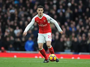 Arsenal V Tottenham Hotspur 2016-17 Prints: Arsenal vs. Tottenham Showdown: Xhaka's Battle in the 2016-17 Premier League