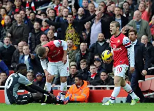 Arsenal V Tottenham Hotspur 2012-13 Prints: Arsenal vs. Tottenham: Wilshere and Adebayor Clash in the 2012-13 Premier League