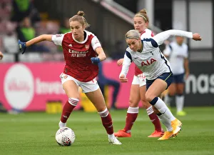 Arsenal Women V Tottenham Hotspur Women - FA Cup 2020-21 Prints: Arsenal vs. Tottenham Women: FA Cup Clash - Vivianne Miedema Faces Off Against Alanna Kennedy