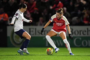 Arsenal Women V Tottenham Hotspur Women - Conti Cup 2023-24 Prints: Arsenal vs. Tottenham Women's Clash: Vivianne Miedema Faces Off Against Angharad James in FA WSL Cup