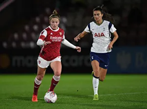 Arsenal Women V Tottenham Hotspur Women - Conti Cup 2020-21 Prints: Arsenal vs. Tottenham Women's FA Continental League Cup Clash Amidst Empty Stands