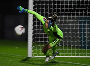 Arsenal Women V Tottenham Hotspur Women - Conti Cup 2020-21 Prints: Arsenal vs. Tottenham Women's FA Cup Clash: Empty Stands and Dramatic Penalty Shootout Decided by Lydia Williams