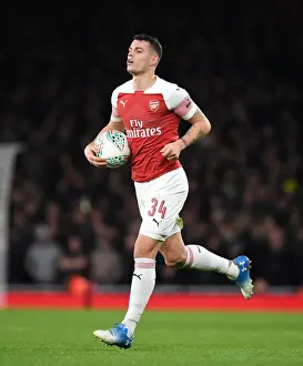 Arsenal V Tottenham Hotspur Carabao Cup 2018-19 Prints: Arsenal vs. Tottenham: Xhaka's Battle - Carabao Cup Quarterfinal Showdown