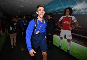 Images Dated 2nd May 2019: Arsenal vs Valencia: Gabriel's Determined Gaze in the UEFA Europa League Semi-Final First Leg