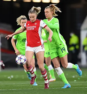 VfL Wolfsburg V Arsenal Women 2021-22 Prints: Arsenal vs. VfL Wolfsburg: A Battle in the UEFA Women's Champions League Quarterfinals
