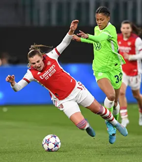 VfL Wolfsburg V Arsenal Women 2021-22 Prints: Arsenal vs. VfL Wolfsburg: A Battle in the UEFA Women's Champions League Quarterfinals