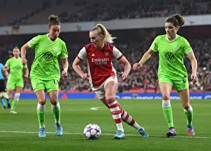 Arsenal Women V VfL Wolfsburg 2021-22 Prints: Arsenal vs. VfL Wolfsburg: A Battle in the Women's Champions League Quarterfinals