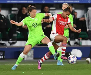 VfL Wolfsburg V Arsenal Women 2021-22 Prints: Arsenal vs. VfL Wolfsburg: A Fierce Quarterfinal Clash in the UEFA Women's Champions League