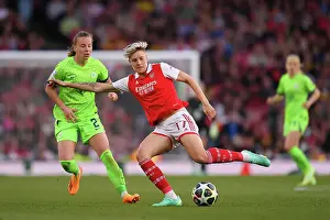 Arsenal Women V Vfl Wolfsburg 2022-23 Prints: Arsenal vs. VfL Wolfsburg: A Tense Moment in the 2022-23 UEFA Women's Champions League Semifinal