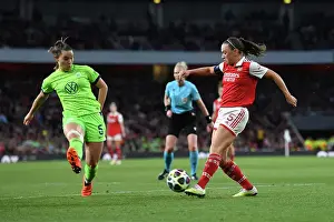 Arsenal vs. VfL Wolfsburg: A Tense Moment in the UEFA Women's Champions League Semifinal (2022-23)