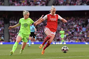 Arsenal Women V Vfl Wolfsburg 2022-23 Prints: Arsenal vs. VfL Wolfsburg: A Tense Semifinal Showdown in the UEFA Women's Champions League