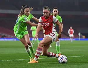 Arsenal Women V VfL Wolfsburg 2021-22 Prints: Arsenal vs. VfL Wolfsburg: Tight Battle in UEFA Women's Champions League Quarter-Finals