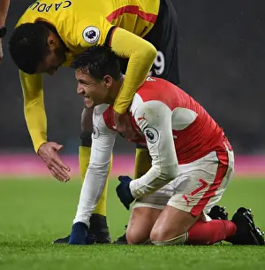 Arsenal V Watford 2016-17 Prints: Arsenal vs. Watford: Clash Between Sanchez and Capoue in the Premier League