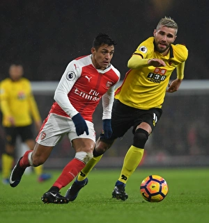 Arsenal V Watford 2016-17 Prints: Arsenal vs. Watford: A Fierce Battle – Sanchez vs. Behrami