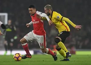 Arsenal V Watford 2016-17 Prints: Arsenal vs. Watford: Francis Coquelin Clashes with Valon Behrami in Premier League Showdown