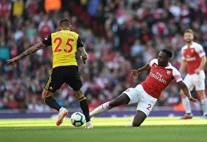 Arsenal V Watford 2018-19 Prints: Arsenal vs. Watford: Intense Battle – Welbeck vs. Holebas