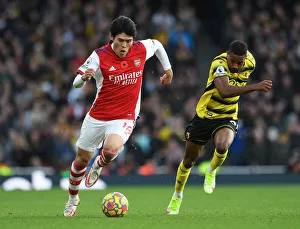 Arsenal V Watford 2021-22 Prints: Arsenal vs. Watford: Tomiyasu vs. Dennis Clash in Premier League Showdown