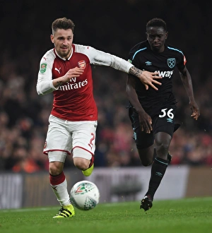 Arsenal V West Ham United - Carabao Cup 2017-18 Prints: Arsenal vs. West Ham: Debuchy vs. Quina in Carabao Cup Clash