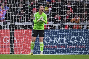Images Dated 26th November 2023: Arsenal vs West Ham United: Barclays Women's Super League Clash - Manuela Zinsberger's Reaction