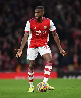 Arsenal V West Ham United 2021-22 Prints: Arsenal vs West Ham United: Nuno Tavares in Action at the Emirates Stadium (Premier League 2021-22)