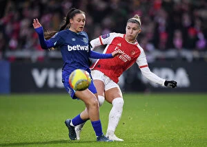 Images Dated 26th November 2023: Arsenal vs. West Ham United: A Tense Showdown in the Barclays Women's Super League