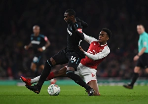 Arsenal V West Ham United - Carabao Cup 2017-18 Prints: Arsenal vs. West Ham: Willock vs. Obiang in Carabao Cup Clash