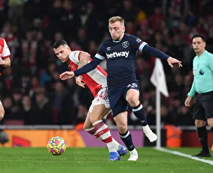 Arsenal V West Ham United 2021-22 Prints: Arsenal vs. West Ham: Xhaka vs. Bowen - Intense Battle in the Premier League