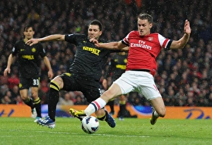 Arsenal V Wigan Athletic 2012-13 Prints: Arsenal vs. Wigan Athletic: Ramsey vs. Alcaraz Clash in Premier League Showdown