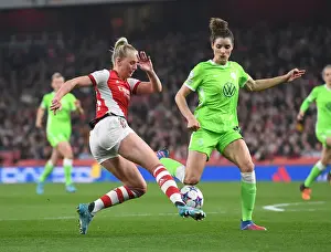 Arsenal Women V VfL Wolfsburg 2021-22 Prints: Arsenal vs. Wolfsburg: A Star-Studded Clash - Blackstenius vs