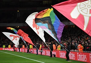 Images Dated 24th February 2022: Arsenal vs. Wolverhampton Wanderers: Rainbow Flag Debut in Premier League 2021-22 at Emirates