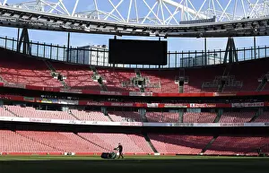 Arsenal V Wolverhampton Wanderers 2022-23 Prints: Arsenal vs. Wolverhampton Wanderers: Pre-Match Pitch Preparations at Emirates Stadium (2022-23)