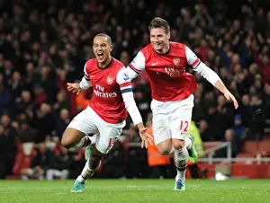 Arsenal V Newcastle United 2012-13 Prints: Arsenal: Walcott and Giroud Celebrate Goals Against Newcastle United (2012-13)