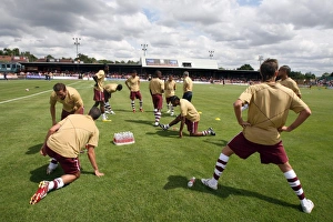 Barnet V Arsenal 2007-08 Prints: Arsenal warm up before the match