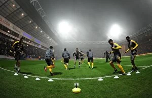 Images Dated 7th January 2017: Arsenal warm up. Preston North End 1: 2 Arsenal. FA Cup 3rd Round. Deepdale, Preston