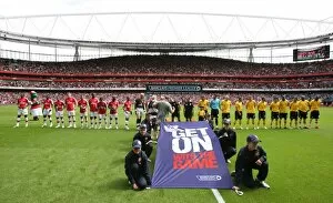 Images Dated 16th August 2008: Arsenal and WBA teams line up before the match